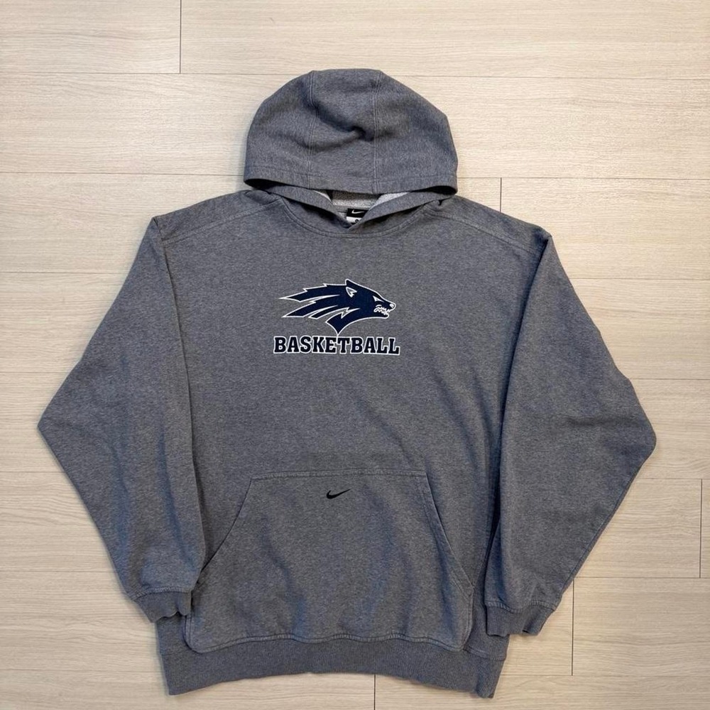 Y2K Nike Nevada Wolfpack Basketball Grey Hoodie Mens Size XL College Sports